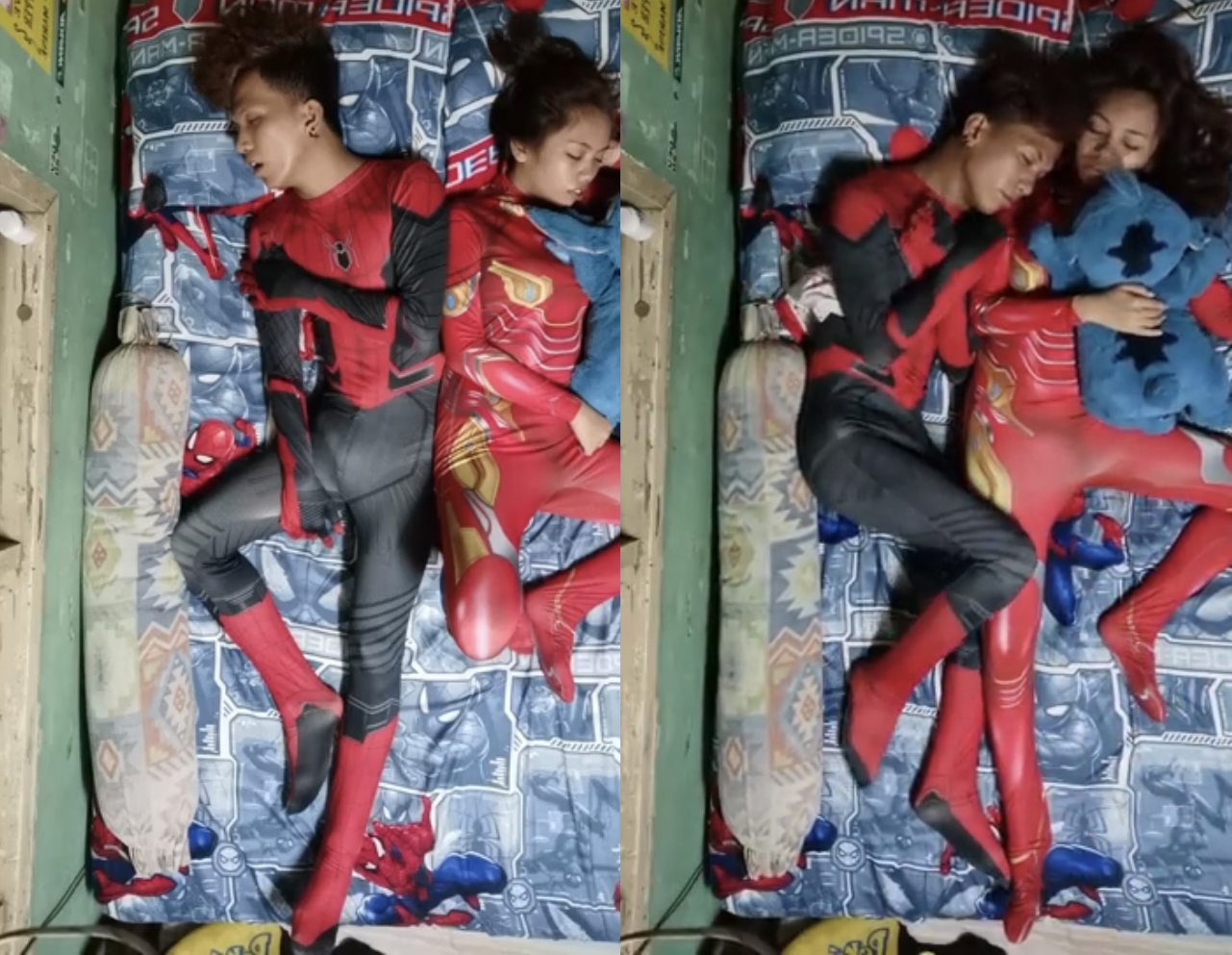 Spiderman and Captain Marvel went viral in the live video while sleeping -  Philippine Morning Post