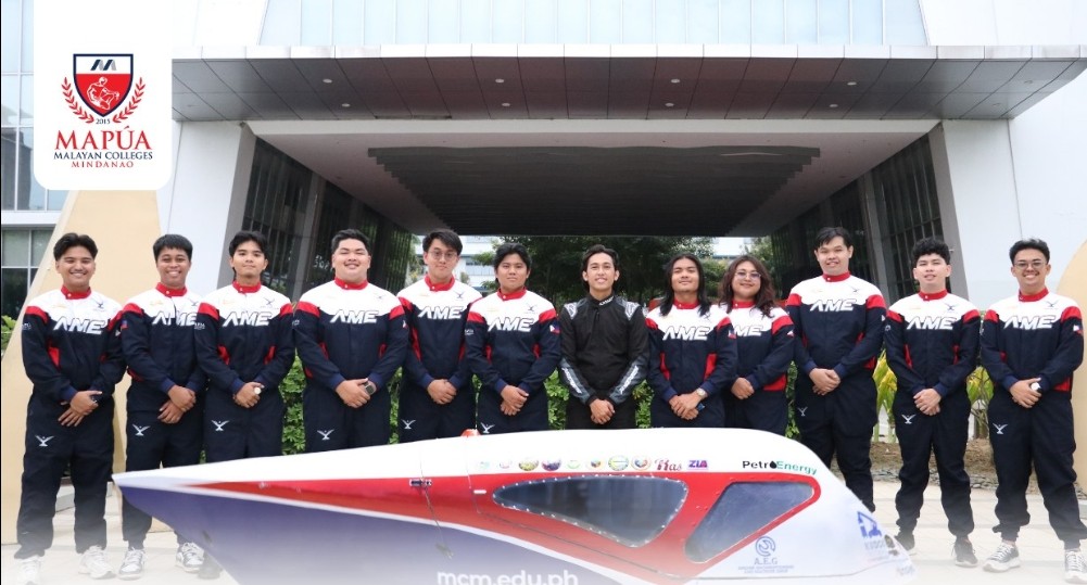 The AME Merlin team from Mapua Malayan Colleges Mindanao posing ahead of the Shell Eco-Marathon 2026.