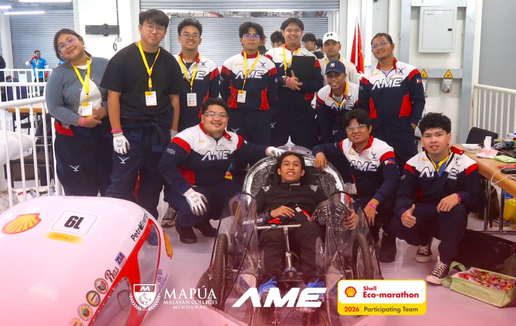 Members of the Mapua Mindanao AME Merlin team during the Shell Eco-Marathon 2026 in Qatar.