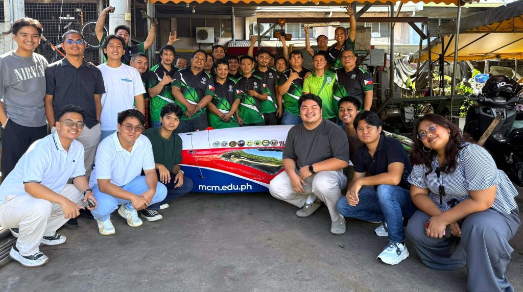 Mapúa Mindanao Shell Eco-Marathon team with their fabrication partner after completing the vehicle build.
