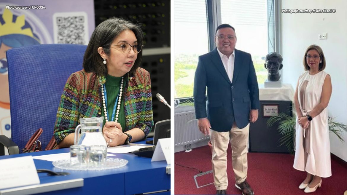 Philippine Ambassador Luli Arroyo-Bernas seated during a diplomatic meeting in Austria