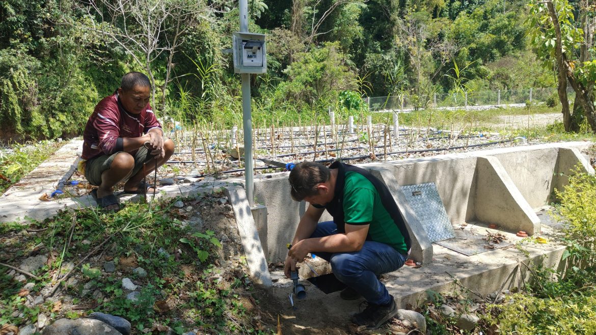 Technicians monitoring and maintaining the DOST Davao wastewater treatment facility at the Maa Slaughterhouse