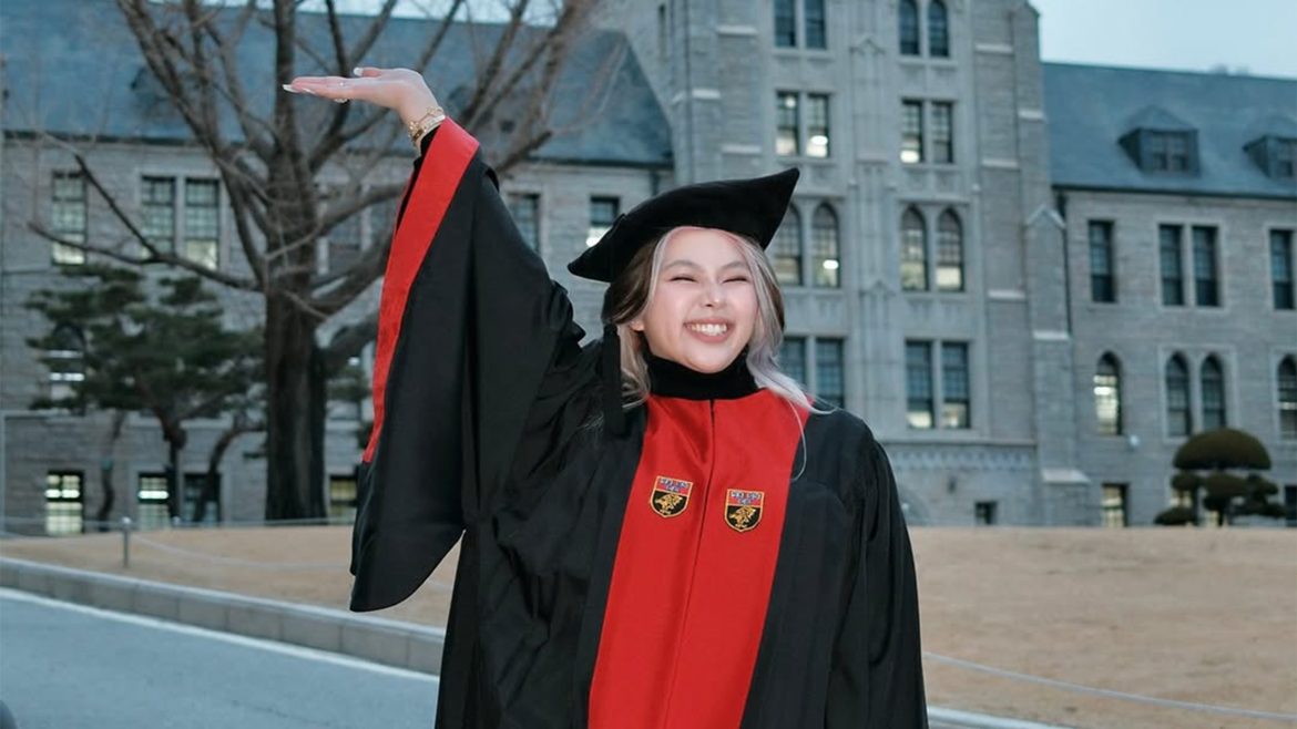 Chloe Anjeleigh Korea University graduation photo as international student in Seoul
