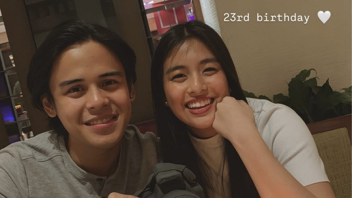 Gabbi Garcia and Khalil Ramos pose together during a birthday celebration shared on social media.
