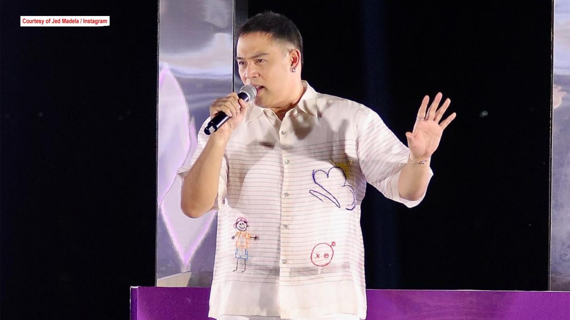 Jed Madela performs on stage during a live show, as the singer explains that his recent weight loss was driven by health and performance concerns.