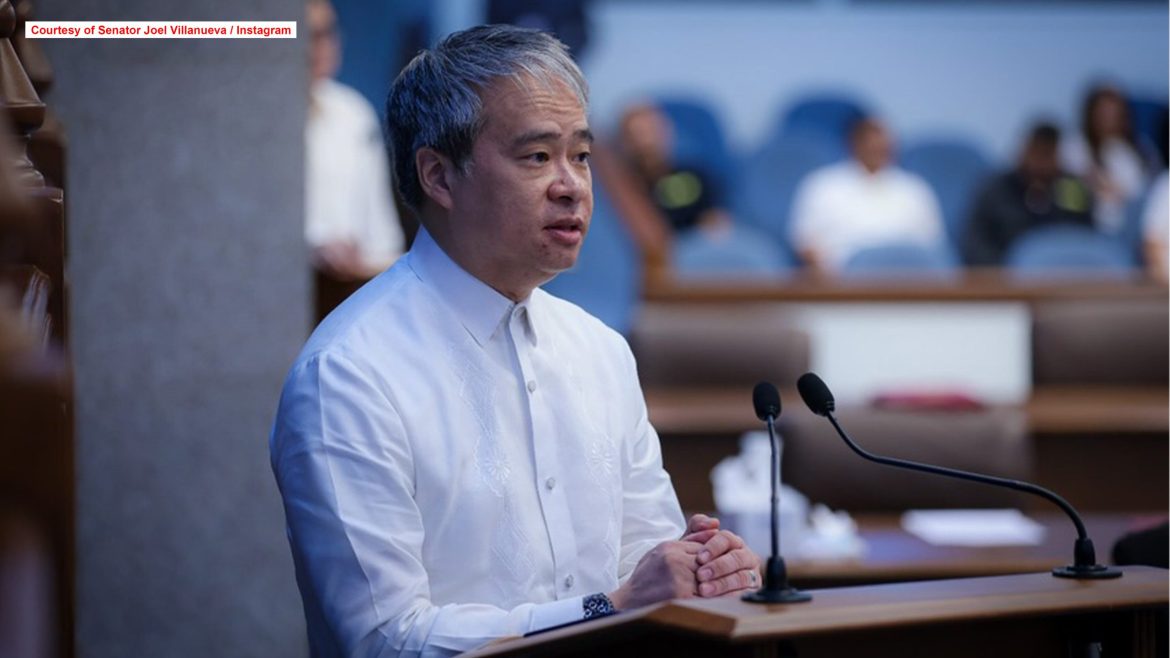 Joel Villanueva malversation complaint hearing as the senator speaks during a DOJ proceeding