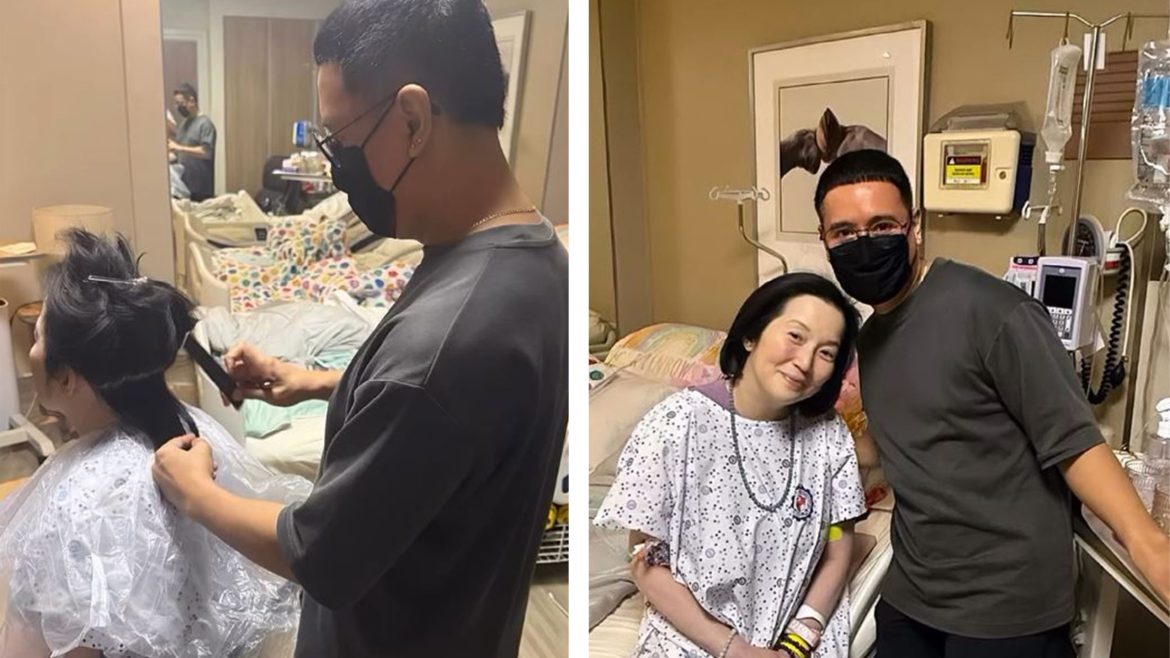 Kris Aquino haircut as she continues recovery after surgery in a hospital setting