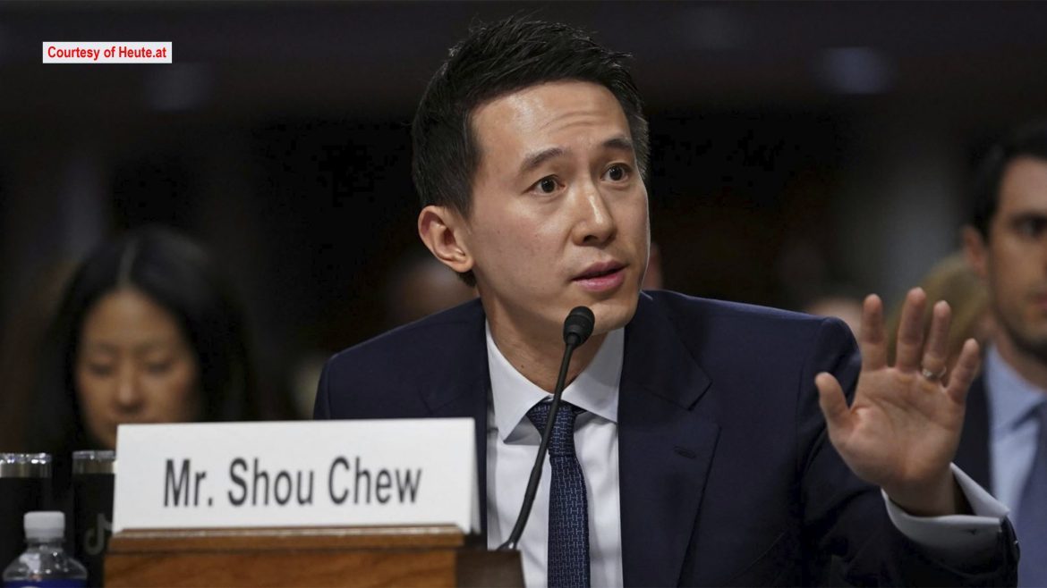 TikTok CEO Shou Chew speaks during a US hearing as the TikTok US deal allows the platform to continue operating