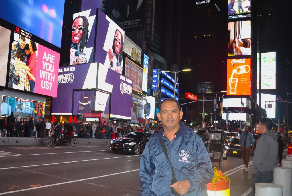 New York and Washington DC travel experience at Times Square in New York City at night
