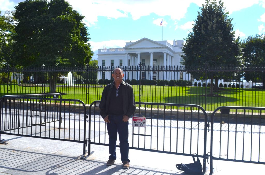 New York and Washington DC travel showing a crowded Times Square in New York City