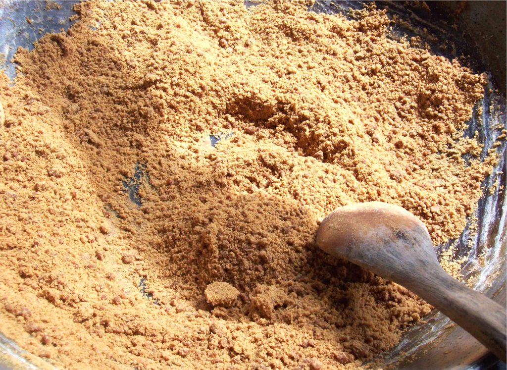 Coconut sap sugar produced in the Philippines from coconut tree sap