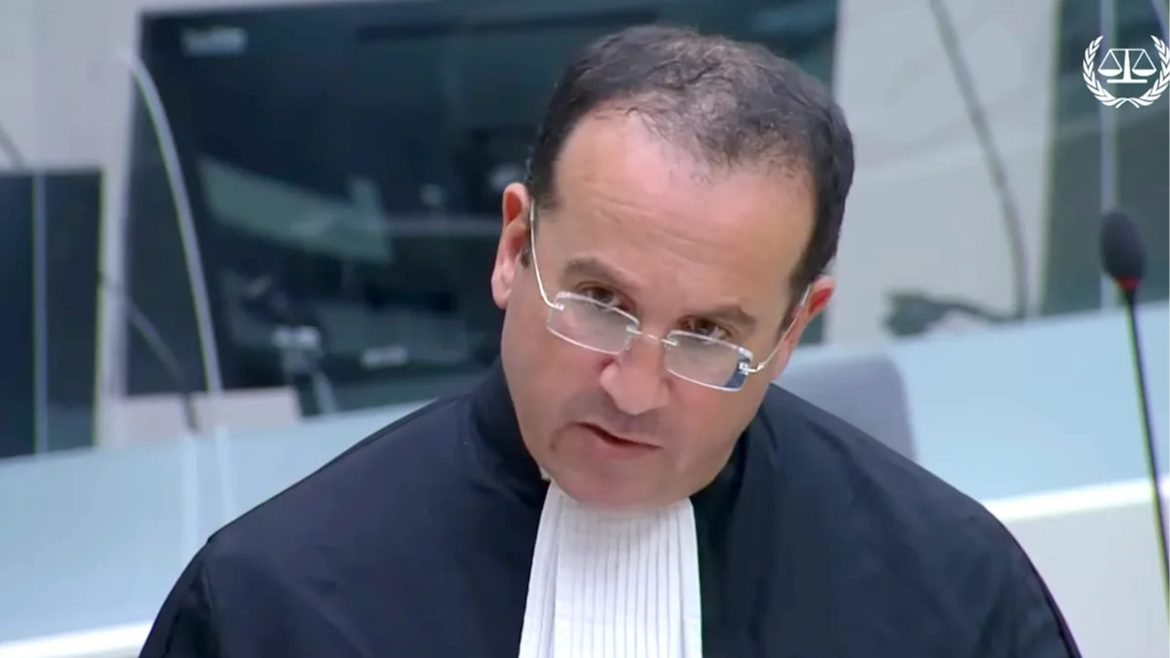 Atty. Nicholas Kaufman delivers his opening statement during the Confirmation of Charges Hearing of former President Rodrigo R. Duterte at the ICC.