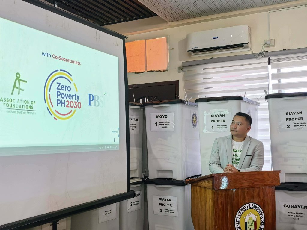 Fr. Dean Klayford Bongat speaking during the launch of the Siayan poverty initiative under Zero Poverty PH 2030