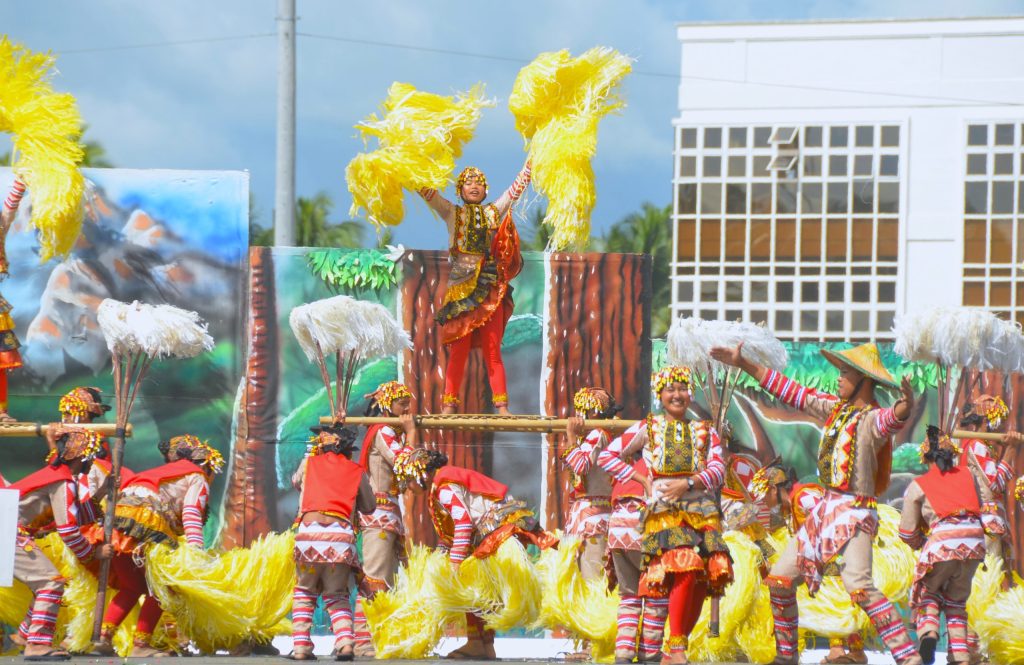 Traditional Indak-Indak dancers perform during Bulawan Festival in Davao de Oro