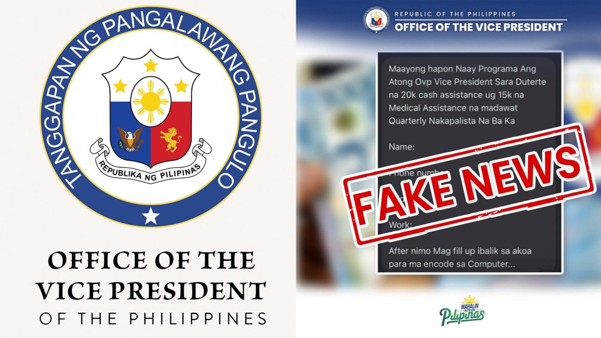 Fake cash aid OVP Philippines post with Office of the Vice President branding marked as fake news