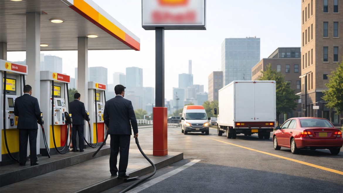 Vehicles refueling at a gas station as lawmakers push a fuel tax reduction bill in the Philippines amid rising global oil prices.