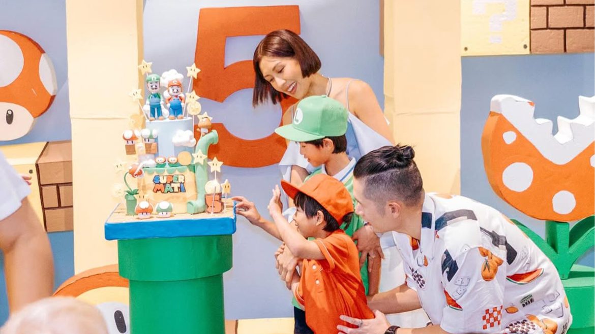 Liz Uy celebrates her son Mati’s 5th birthday during a colorful Super Mario-themed party with decorations and themed cake.