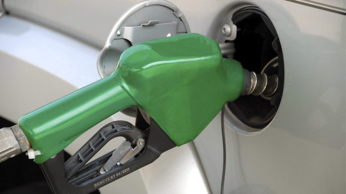 Fuel pump dispensing gasoline at a gas station amid reports that the Philippines has a two-month oil supply.
