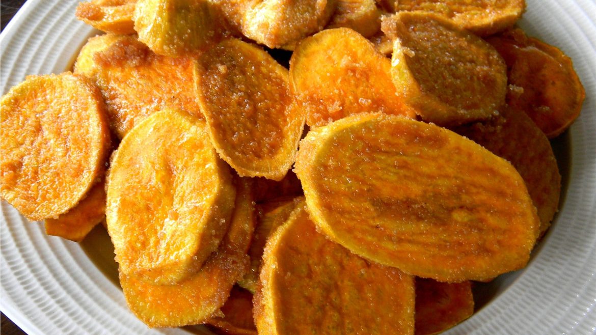 Fried camote slices crispy sweet potato snack popular in the Philippines