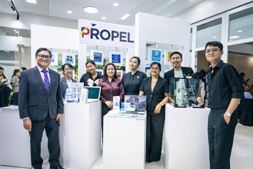 DOST Propel Business Hub exhibit featuring Filipino innovators and technology displays