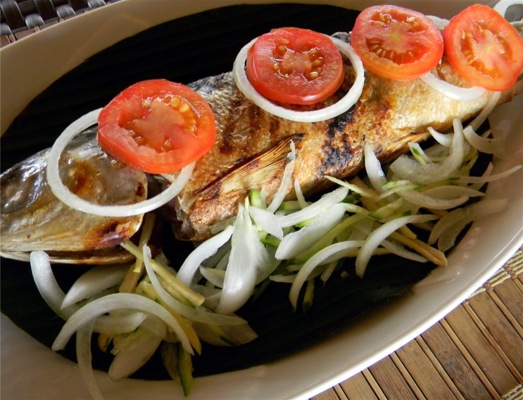 grilled bangus with tomatoes showing lycopene stroke risk healthy Filipino meal