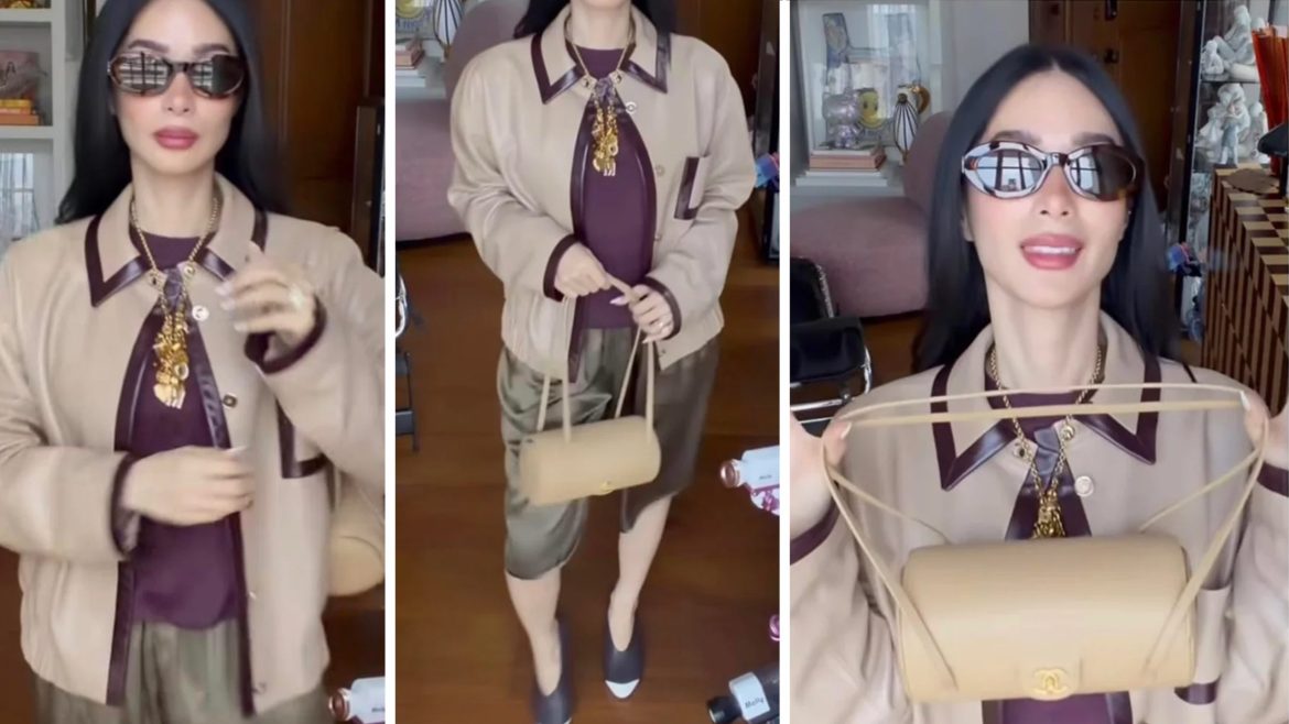 Heart Evangelista wearing a Chanel outfit featured in viral posts about alleged Chanel spending