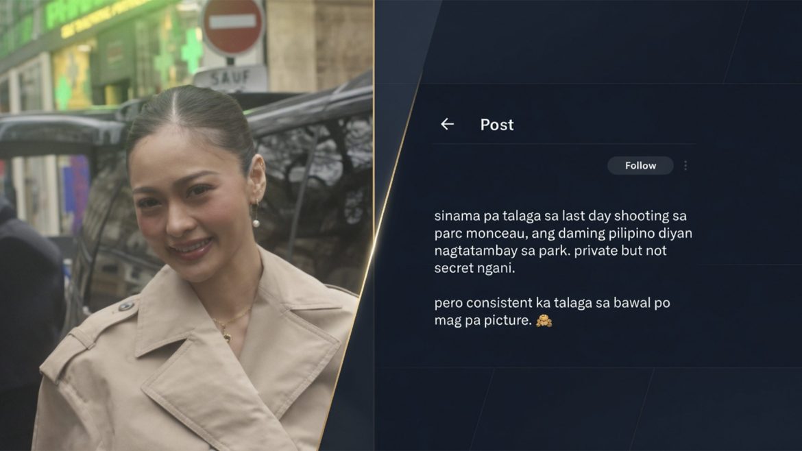 Kim Chiu Paris sighting photo showing the actress smiling outdoors in France
