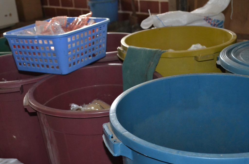 Plastic pails and containers commonly used for household products